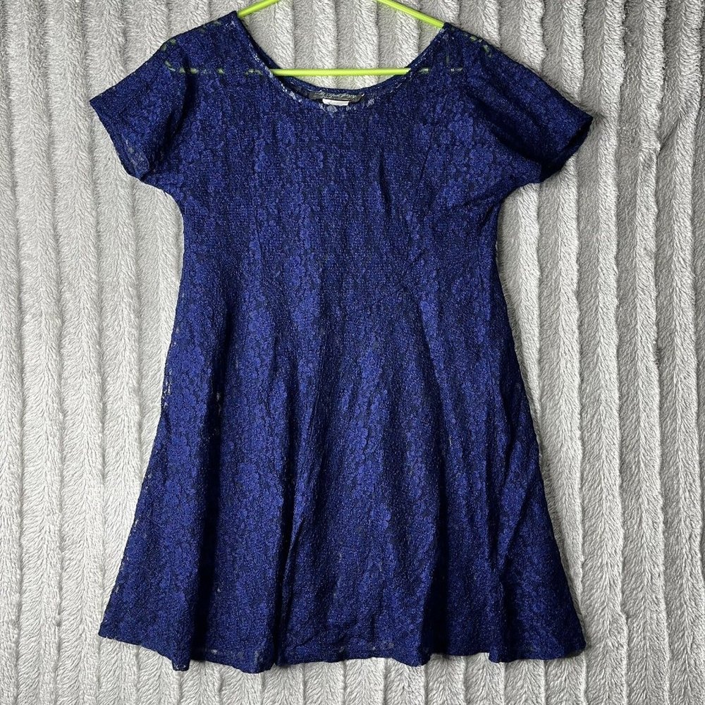 Vintage‎ All That Jazz Blue Short Sleeve Lace Dress